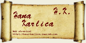 Hana Karlica vizit kartica